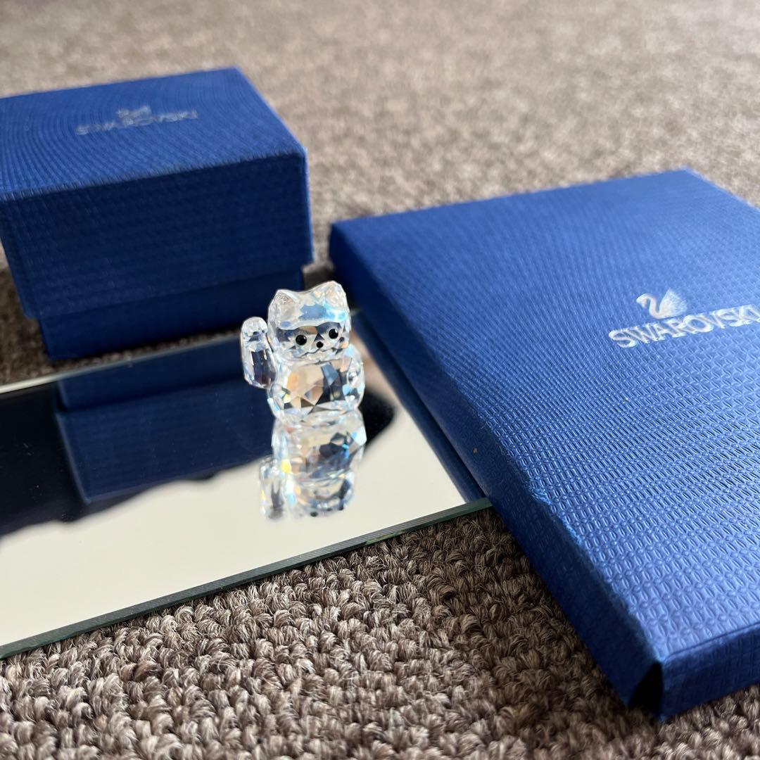 スワロフスキー　招き猫　置物　ラッキーキャット