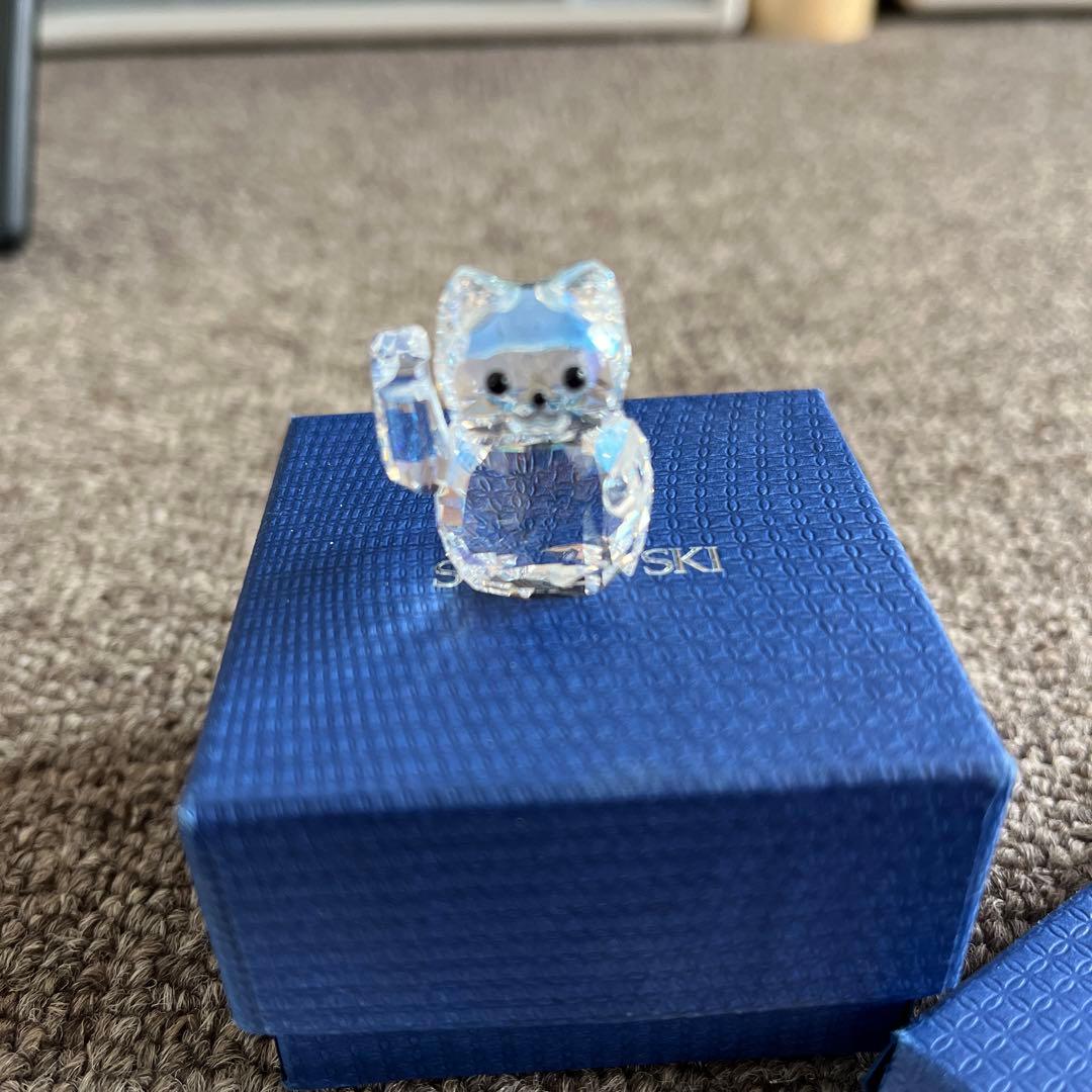 スワロフスキー　招き猫　置物　ラッキーキャット
