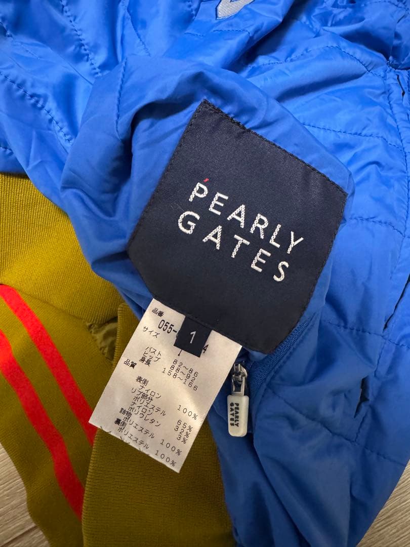 (美品) パーリーゲイツ 4wayリバーシブル 中綿ジャケット／袖取外可 秋冬物