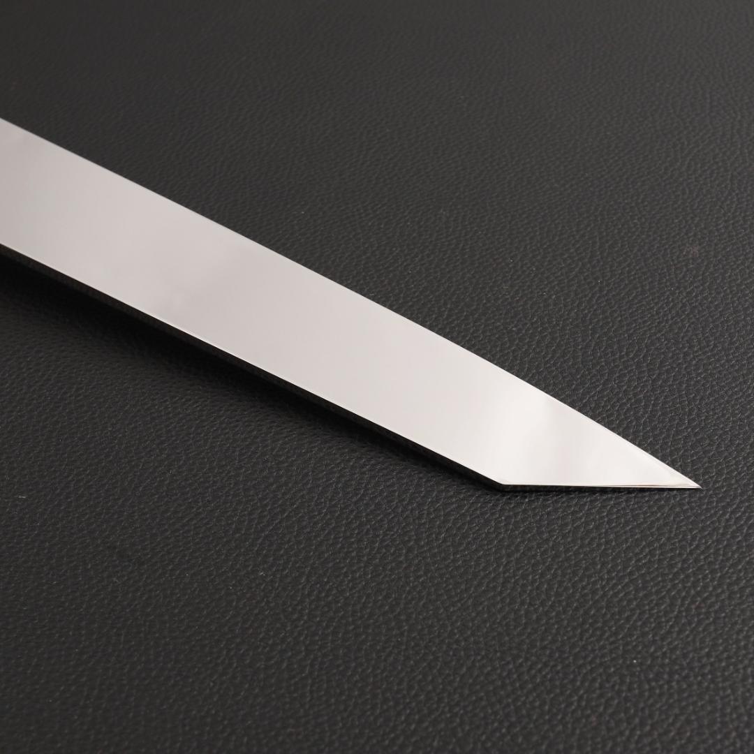 9841 切付柳刃包丁 尺一 刃は究極の切れ味 刺身包丁 人工象牙黒三本巻八角柄