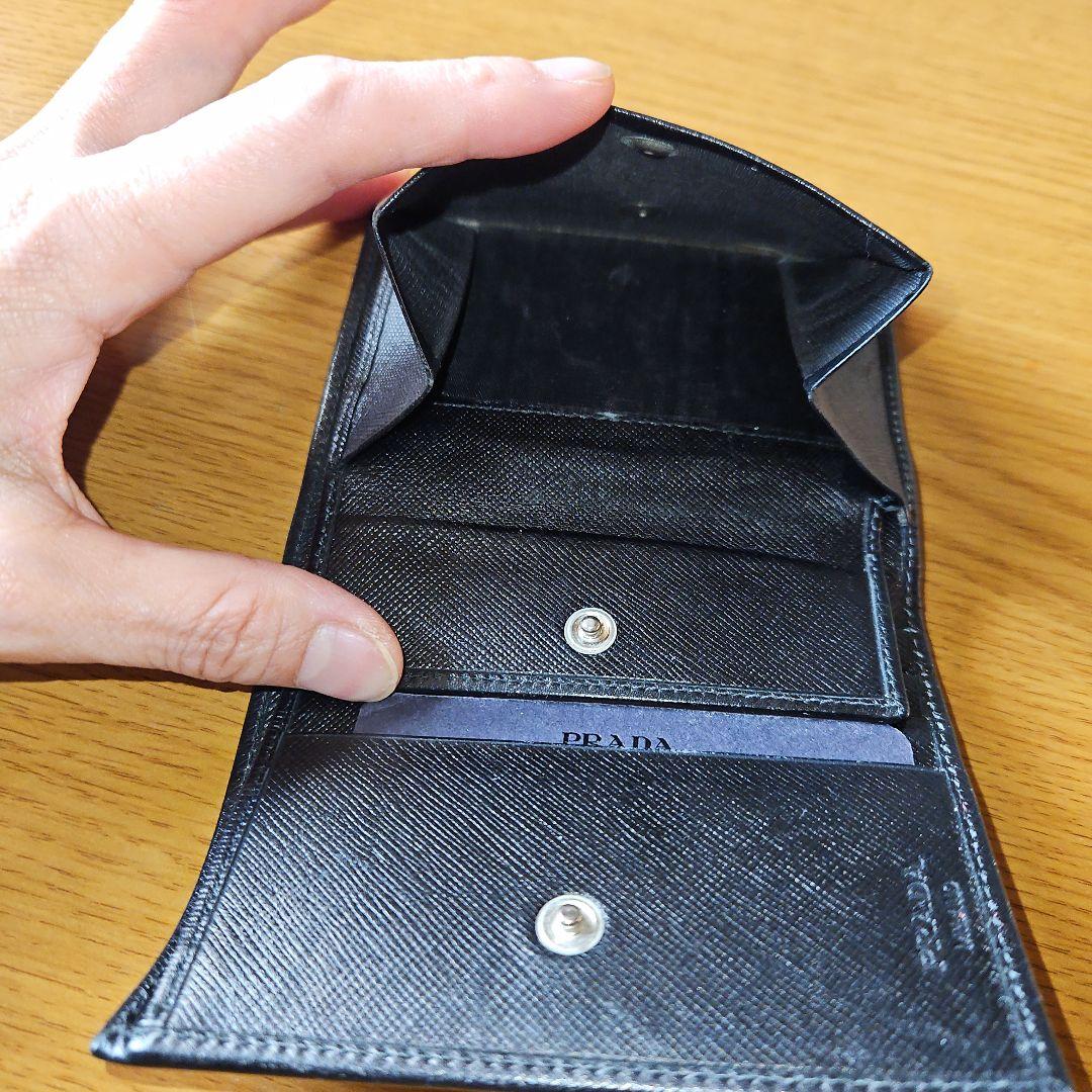 PRADA サフィアーノレザー 二つ折り財布 ブラック