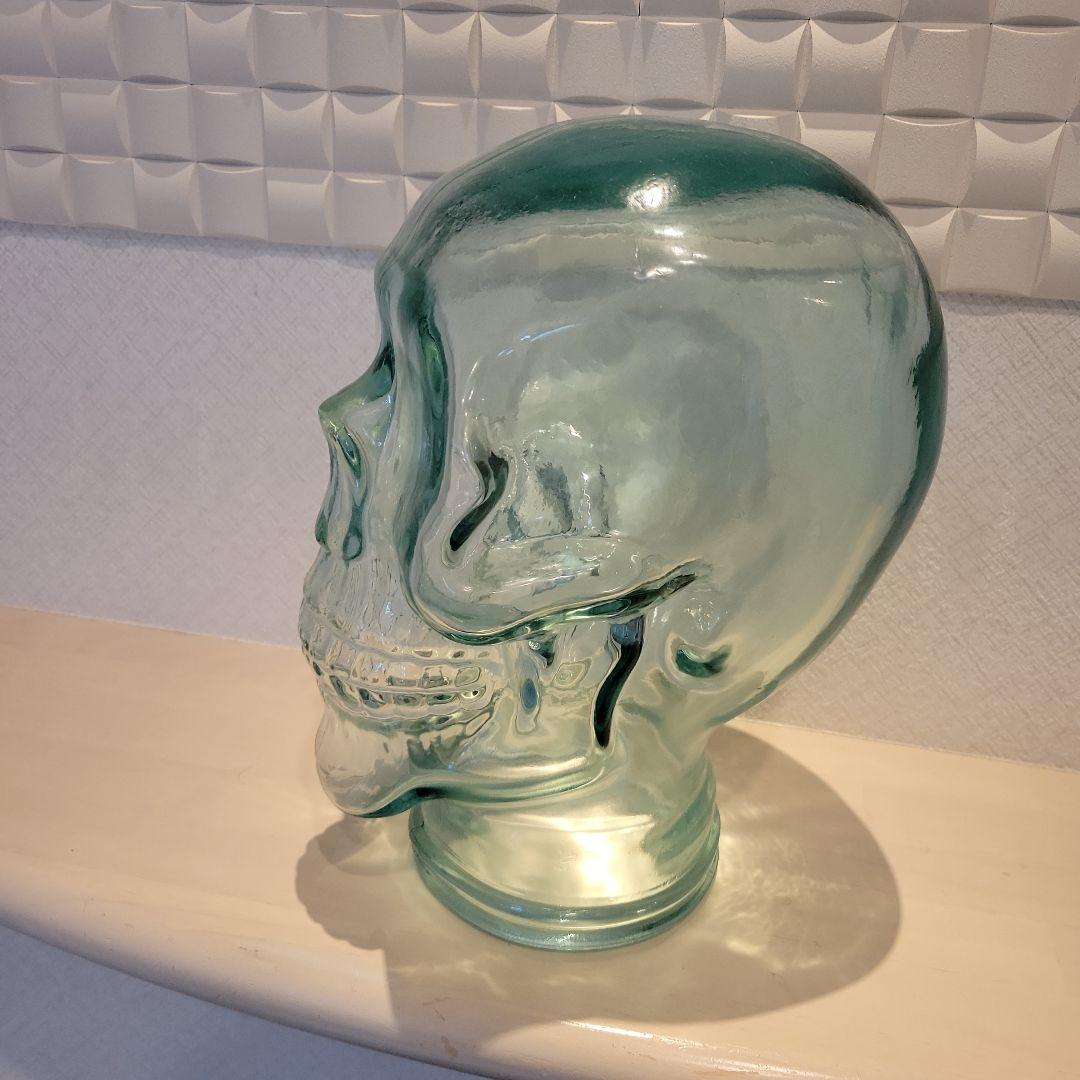 ガラス製スカル置物 透明