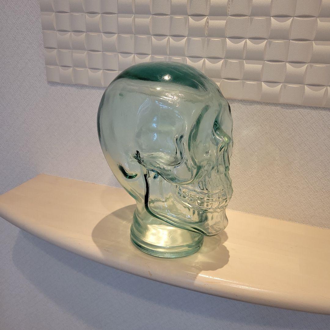 ガラス製スカル置物 透明