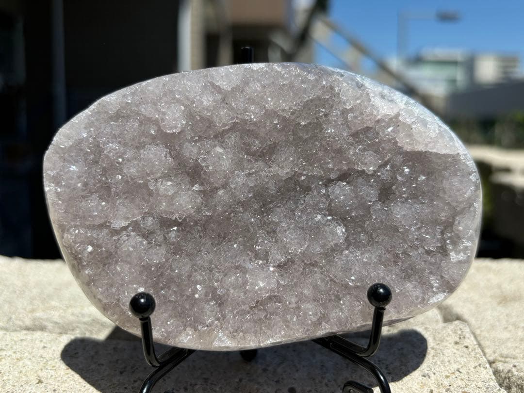 【強力浄化・直感力・洞察力】希少！薄ピンクアメジストクラスター⭐️N16⭐台座付