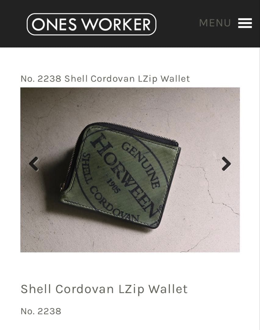小物 HORWEEN Shell Cordovan LZip Wallet