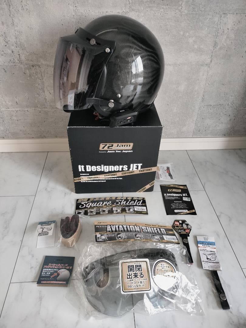 と*ち様 72JAM JG-23L ジェットヘルメット XL インカム シールド