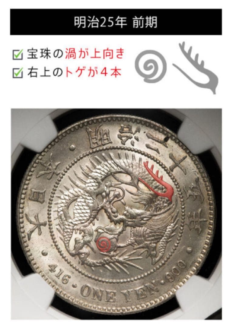 明治25年後期 一圓銀貨