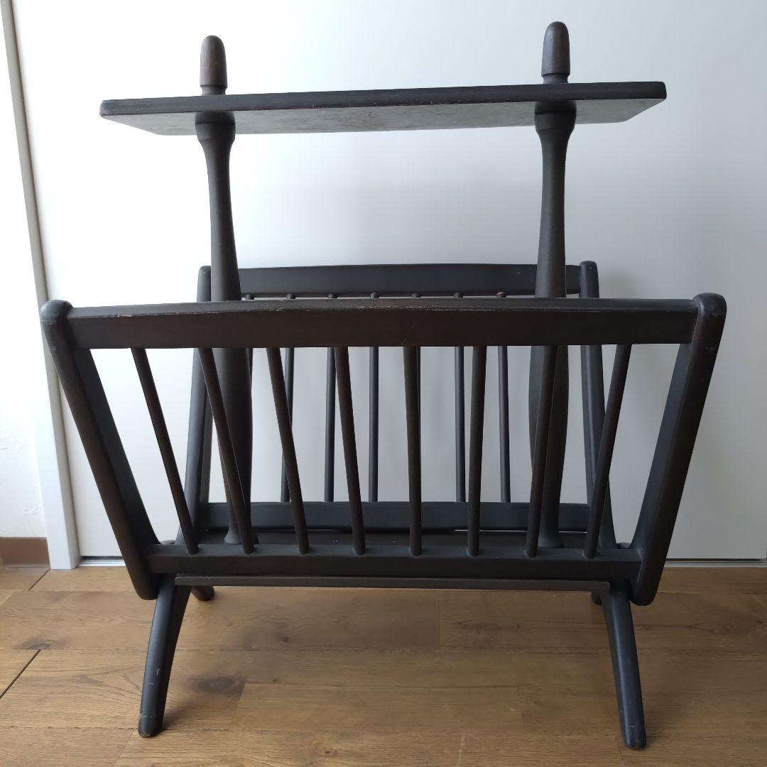 オールドマルニ マガジンラック マルニ木工 本立て 新聞入れ 昭和レトロ