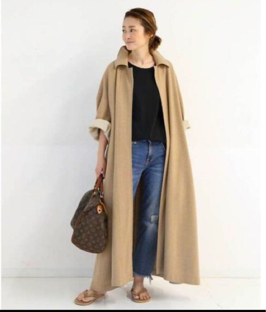 【美品】COGTHEBIGSMOKE ボタンレストレンチコート キャメル