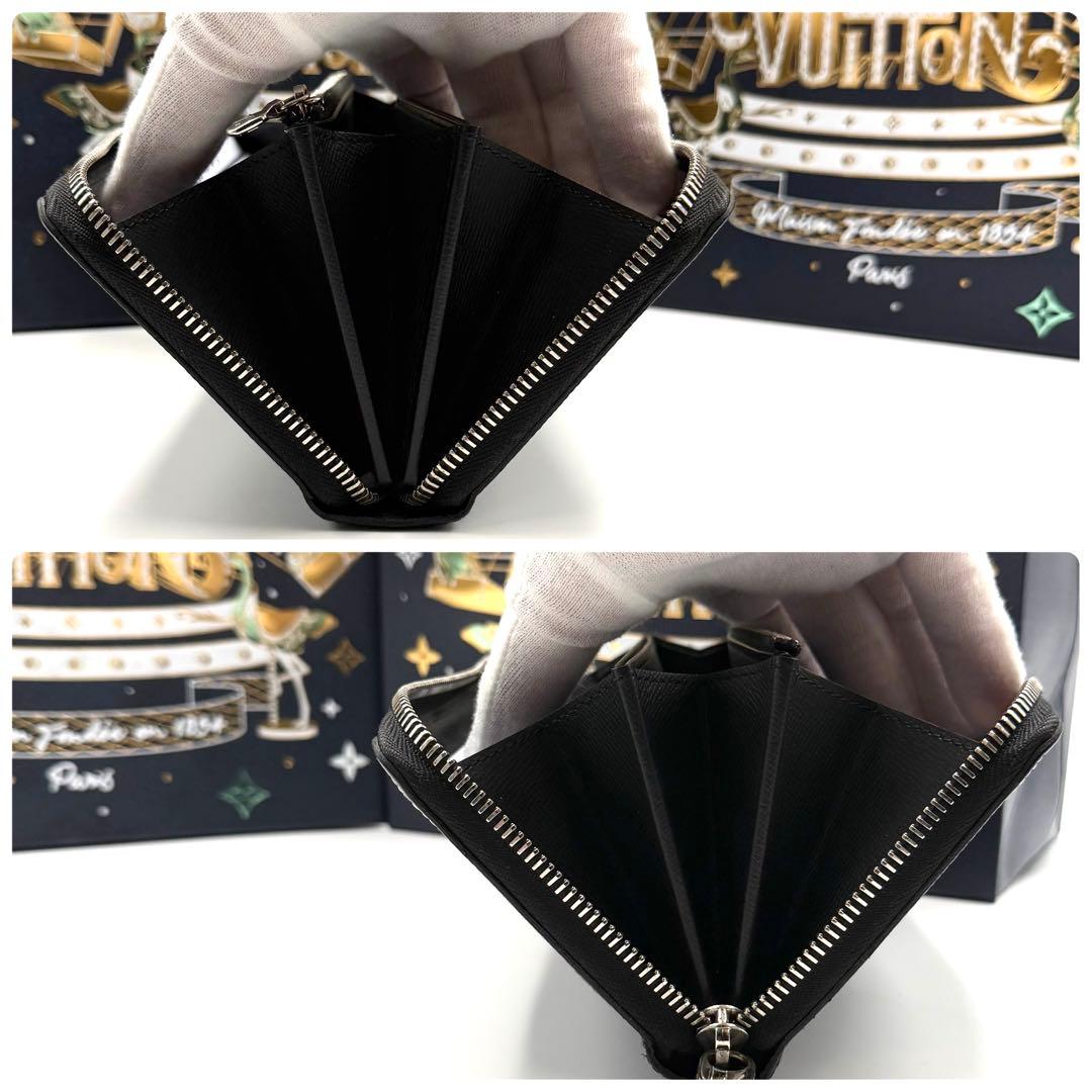 ルイヴィトン ジッピーウォレット エピ ノワール ラウンドファスナー 長財布 銀