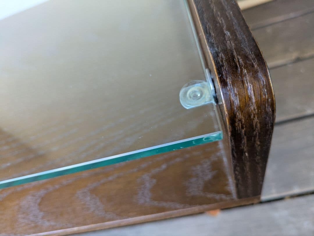 ガラステーブル　Gigi　天然木オーク材　大き目サイズ