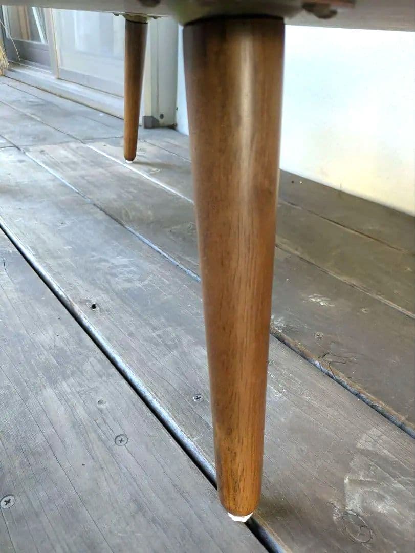 ガラステーブル　Gigi　天然木オーク材　大き目サイズ