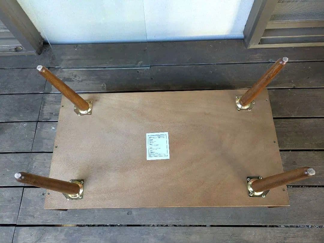 ガラステーブル　Gigi　天然木オーク材　大き目サイズ