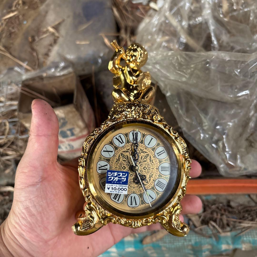 ゴールド 天使の置時計 ローマ数字