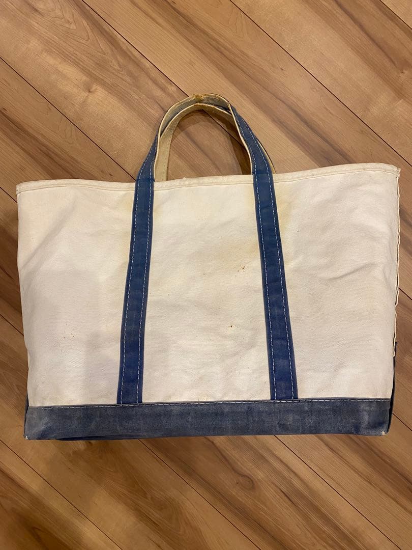 80s エルエルビーン　トートバッグ　2色タグ ネイビー　フェード　L 襤褸