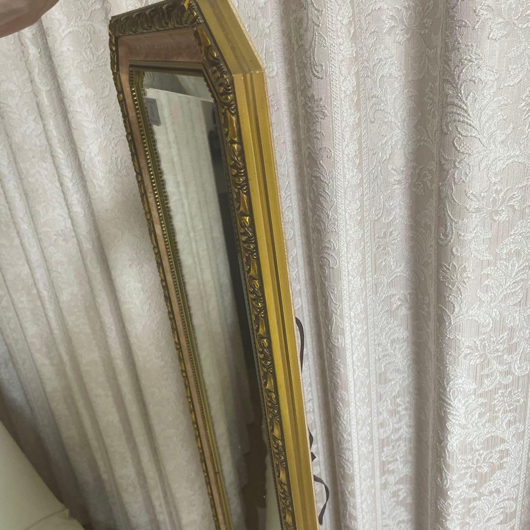 イタリア製　ウォールミラー　スタンドミラー　姿見　鏡　アンティーク