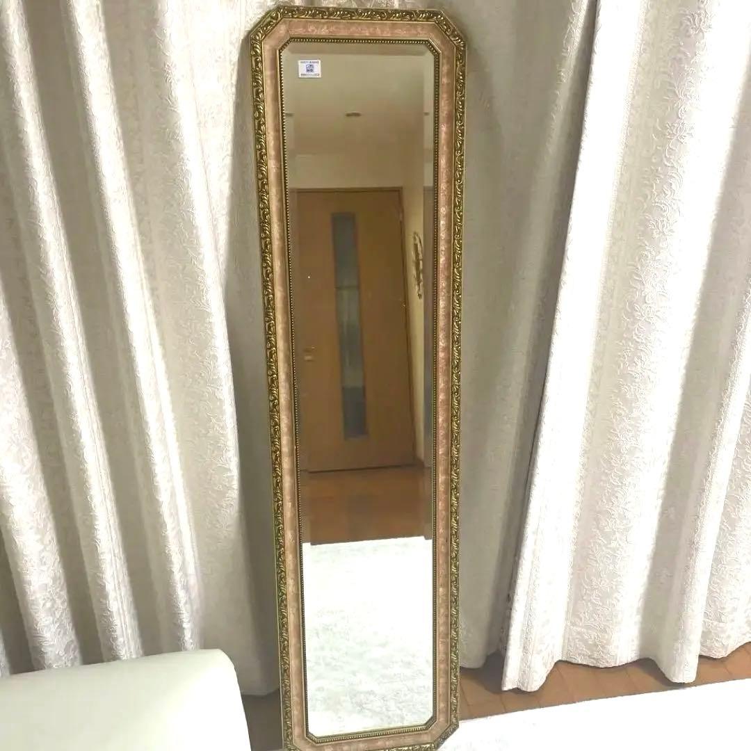 イタリア製　ウォールミラー　スタンドミラー　姿見　鏡　アンティーク