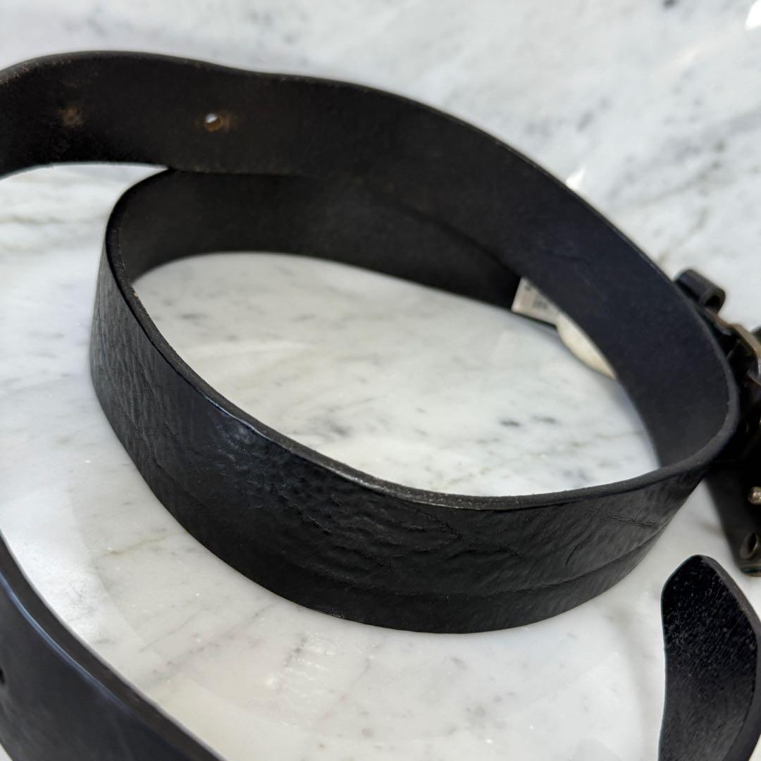 イタリア製 DIESEL ディーゼル ベルト 本革 ブラック 黒 メタル