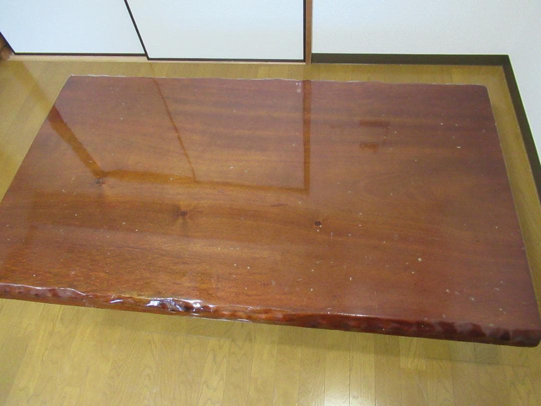 座卓 一枚板 座敷机 脚取り外し可 縦151㎝ 横88㎝ 厚み5㎝（中古）