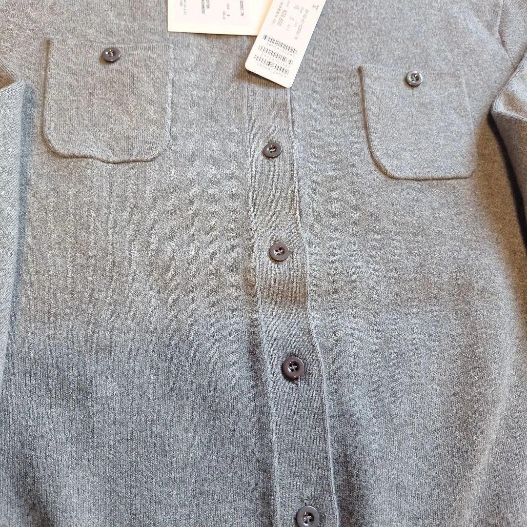 新品未使用　キャバンコットンカシミヤ カーディガン　S ライトグレー