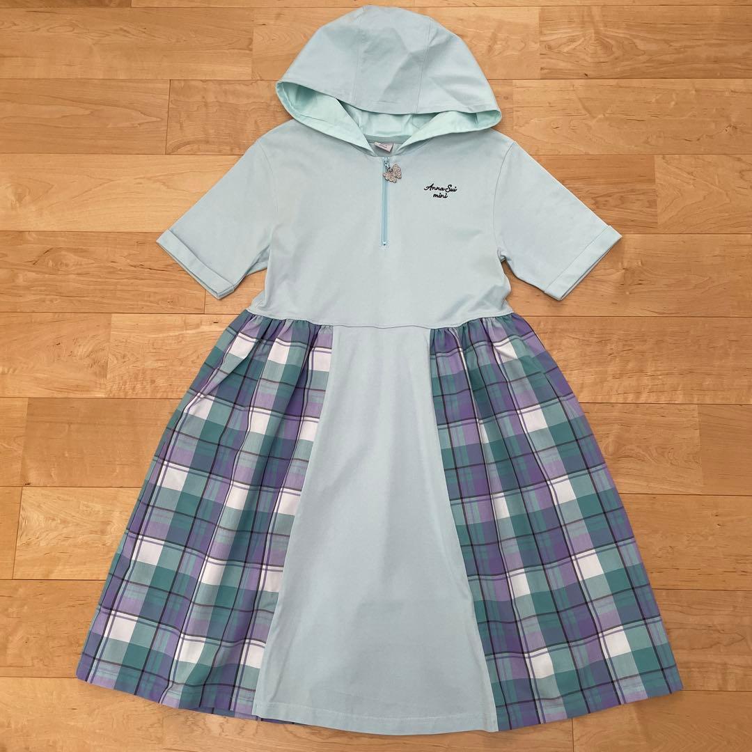 美品☆ アナスイミニ　チェック切り替えワンピース　150