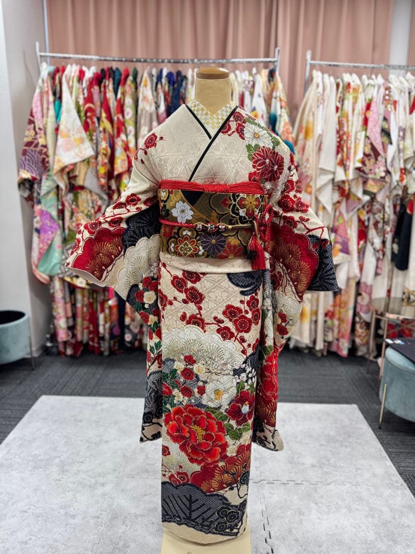 ≪美品≫正絹　振袖9点フルセット【877】【150cm~160cmの方用】