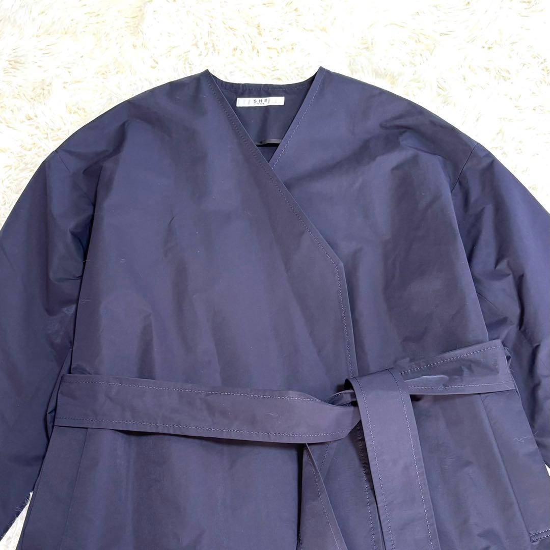 【極美品】SHE Tokyoコート　Doris ネイビー　大きいサイズ