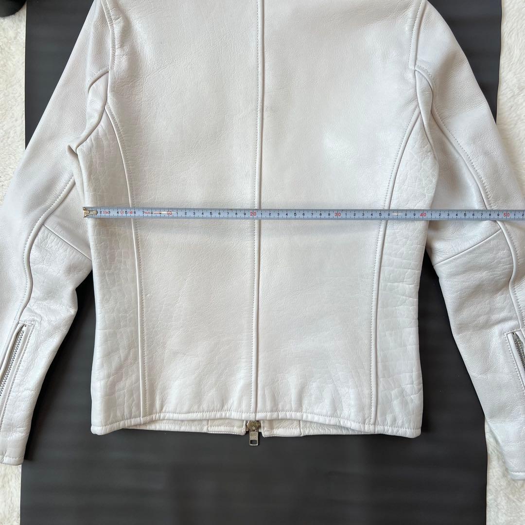 美品✨ VANQUISH レザーシングルライダースジャケット S ホワイト