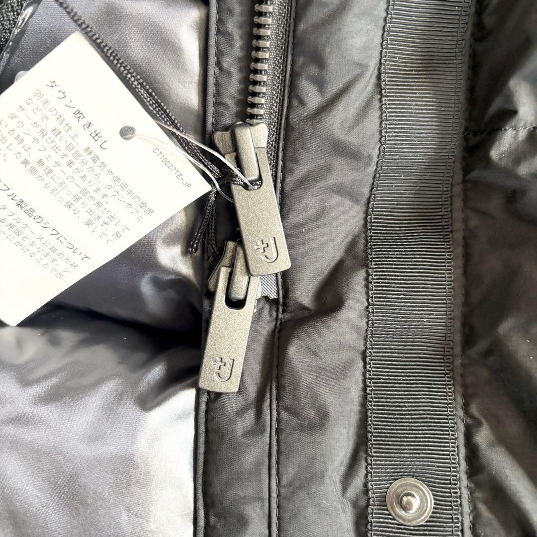 【新品】ユニクロ +J ウルトラライトダウンフーデットコート　M ブラック