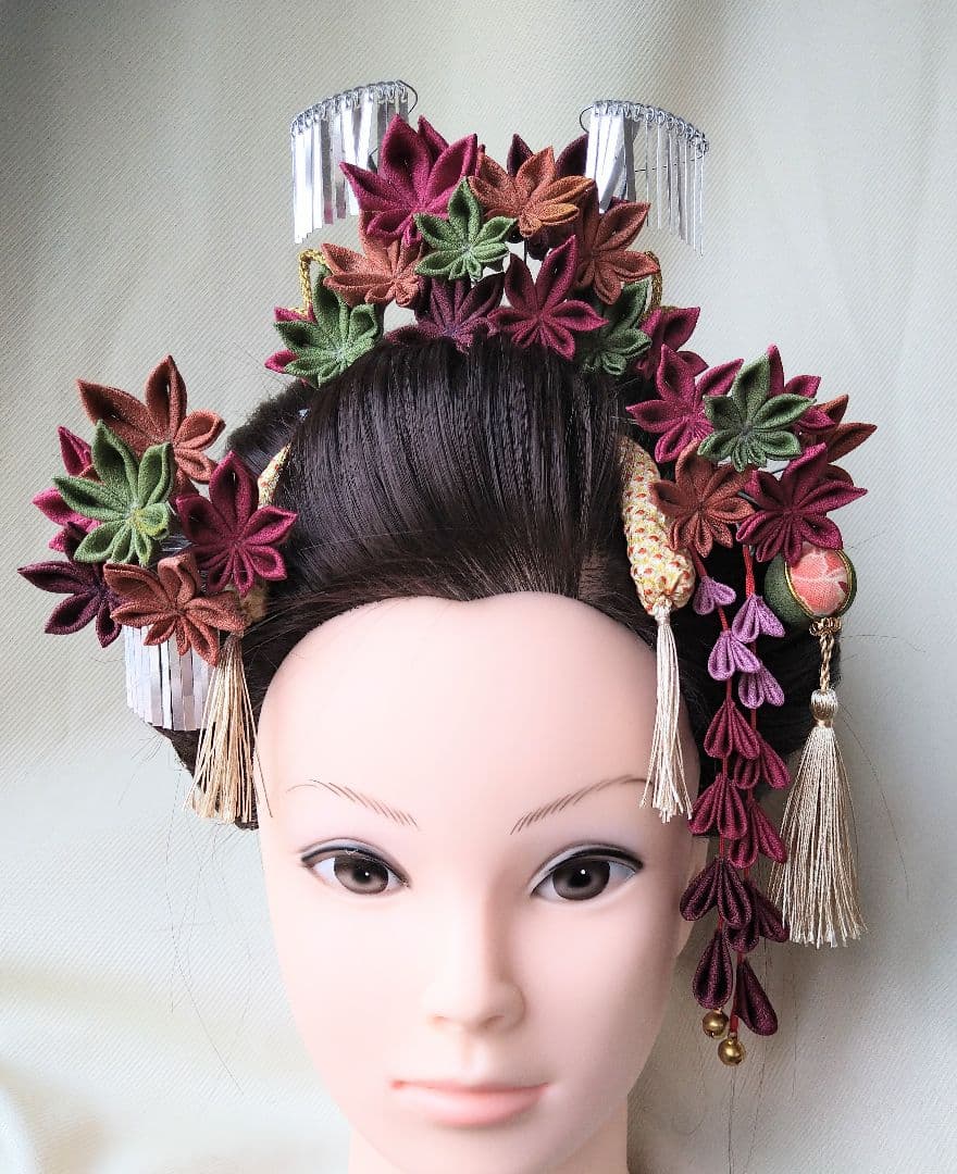 つまみ細工　七五三　紅葉　勝山 ちんころ かのこセット