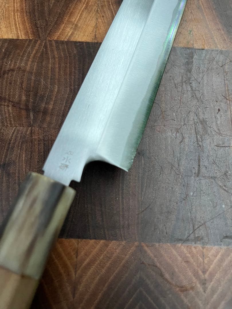 堺打ち刃物　青鋼　紋　鍛錬　柳刃　刺身　尺　300mm 包丁　和包丁　刃紋