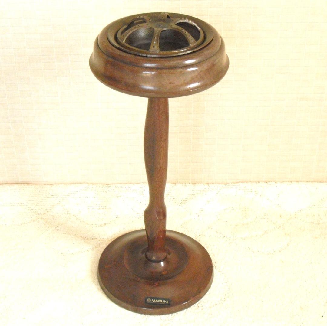 オールドマルニ☆木製 アッシュトレイスタンド 孔雀 灰皿☆小物入れ 花台にも