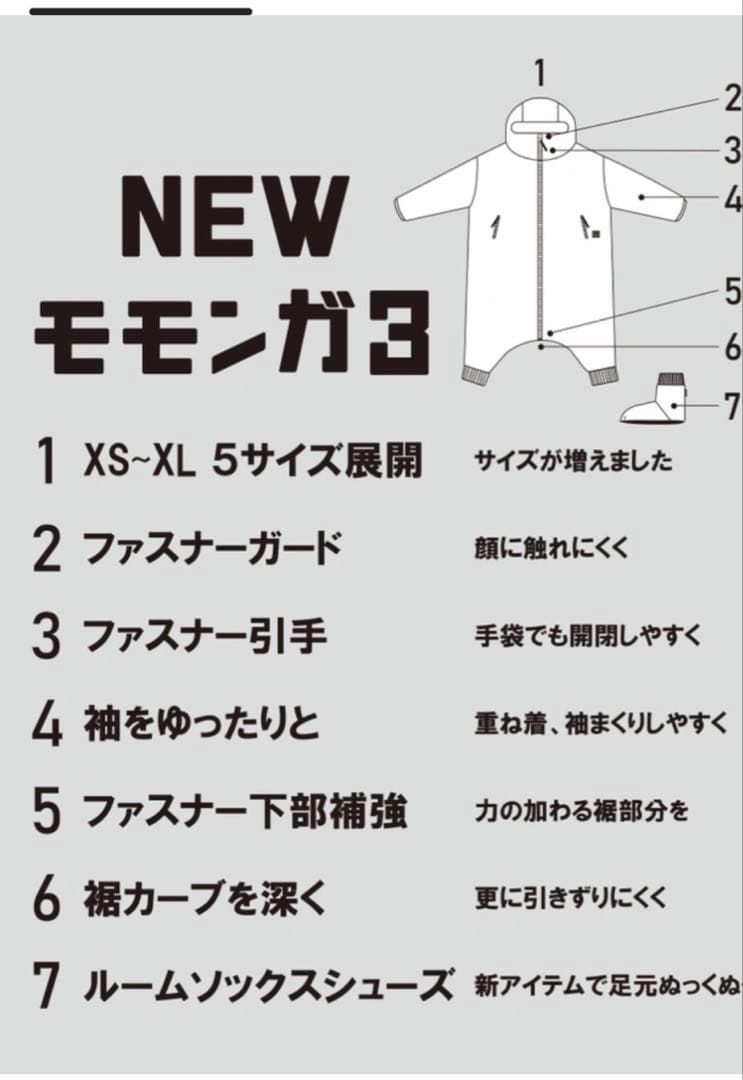 着る寝袋 モモンガ3 サイズM 色チャコール