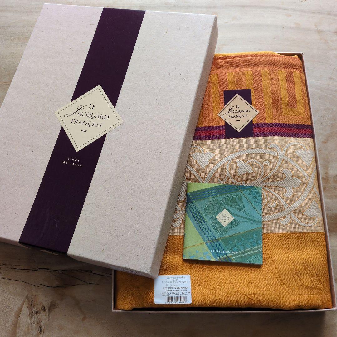 ル ジャカールフランセ　オレンジ系　テーブルクロス　175×250