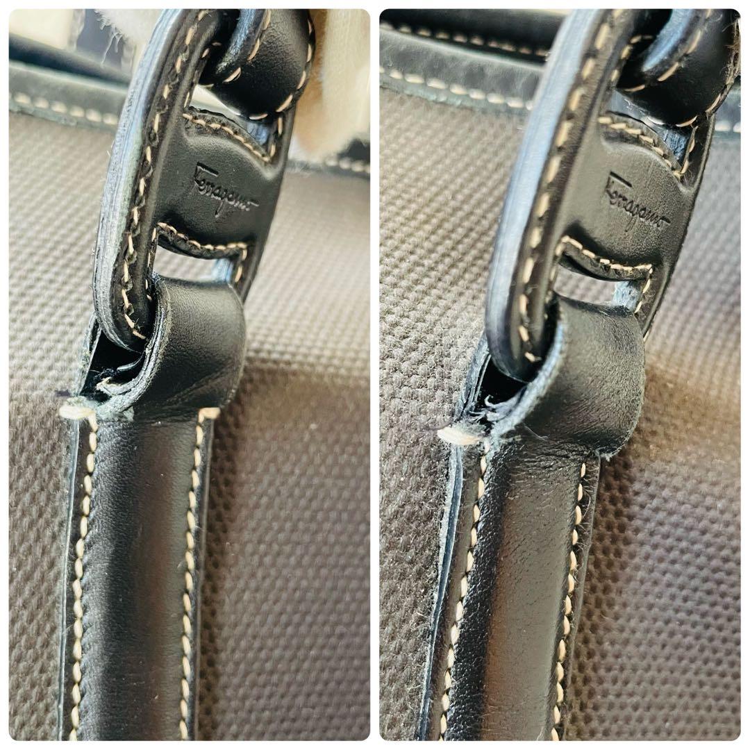 フェラガモ トートバッグ ダークグレー 肩掛け ビジネスバッグ