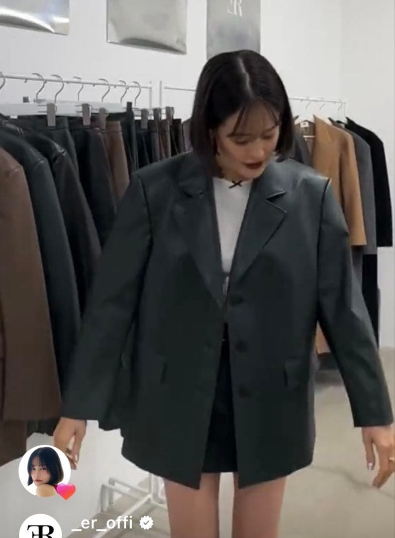 ER /model Emma フェイクレザージャケット【Green】