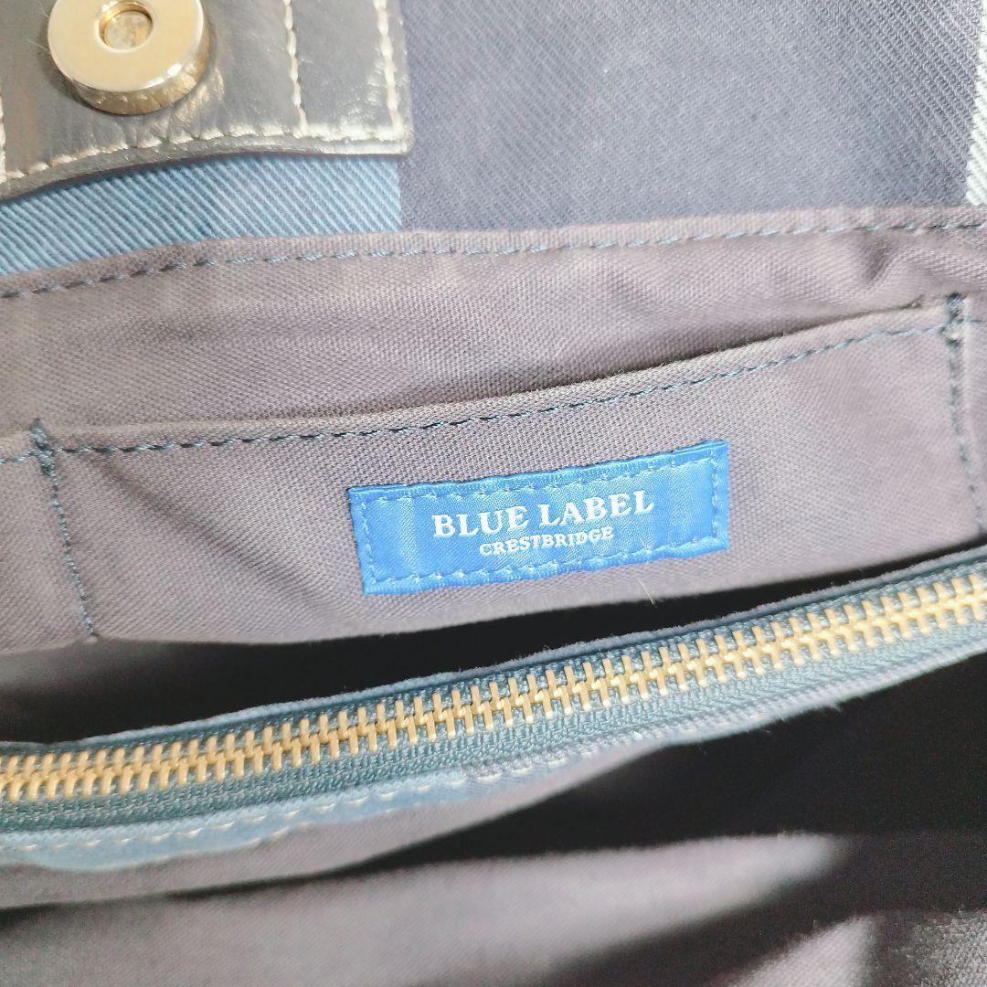 ブルーレーベルクレストブリッジ チェック柄 2WAYトート ネイビー