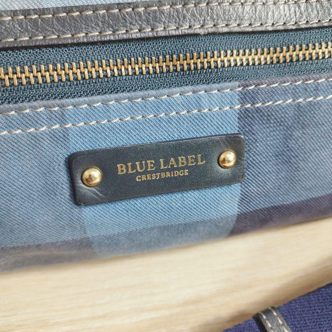 ブルーレーベルクレストブリッジ チェック柄 2WAYトート ネイビー