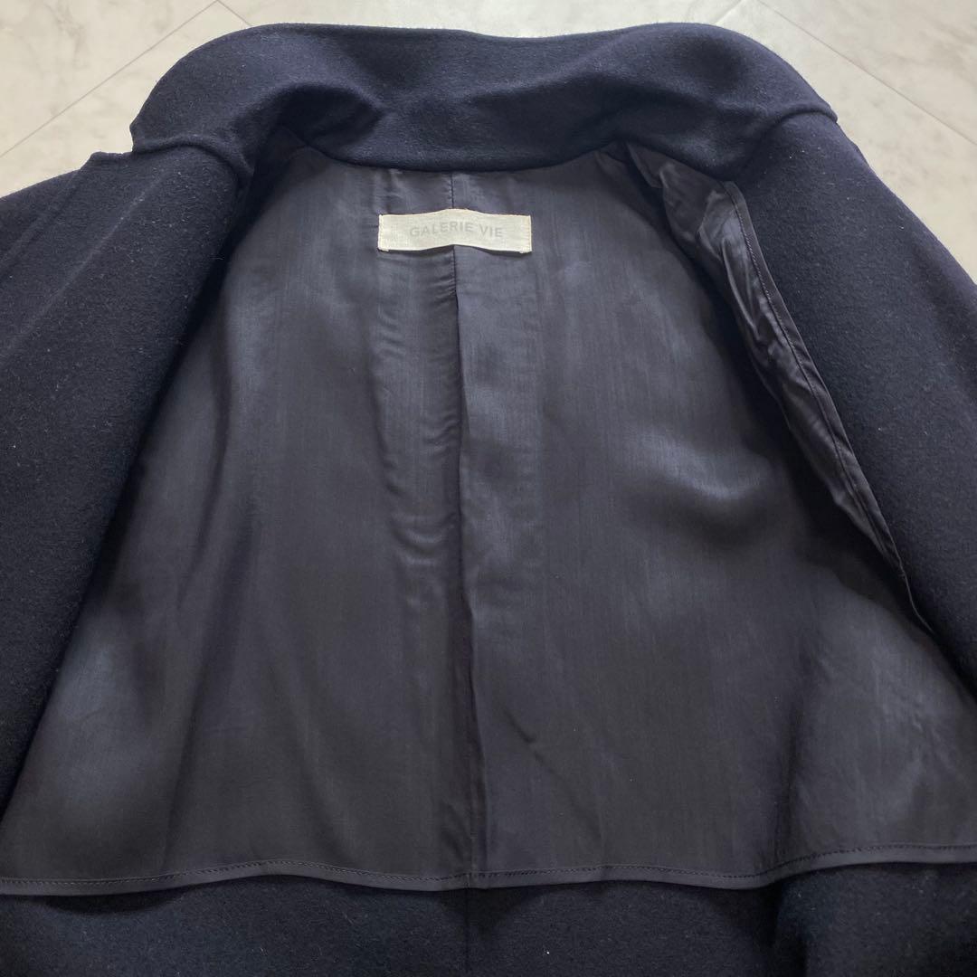 美品✨GALERIE VIE ライトメルトン チェスターコート　カシミヤ混　紺