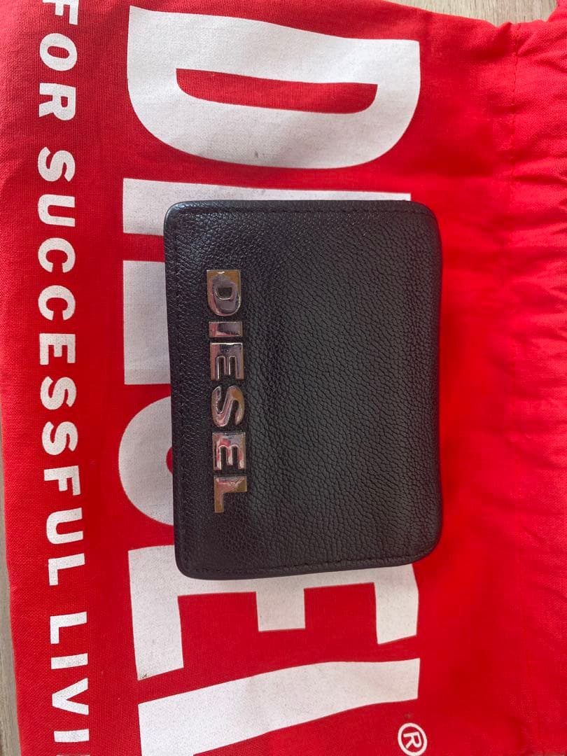 DIESEL 三つ折り財布 ブラック レザー