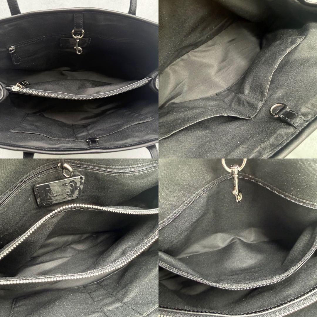 【良品】COACH コーチ トートバッグ PVC ブラック 肩掛け シグネチャー