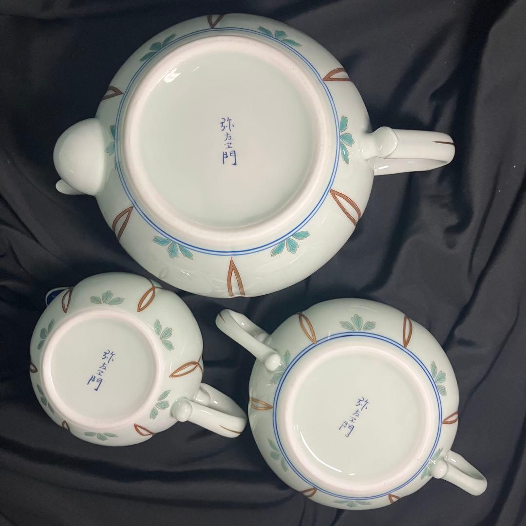 【匿名配送/希少】有田焼/弥左衛門/金彩古伊万里/ティーポット/シュガー/ミルク