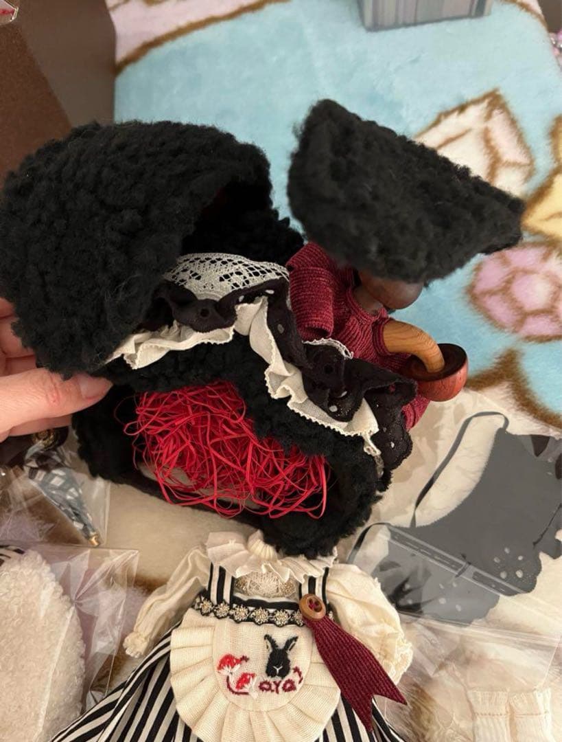 作家様♡ブライスアウトフィットセット　ストライプワンピース　ウサ耳帽　リカちゃん