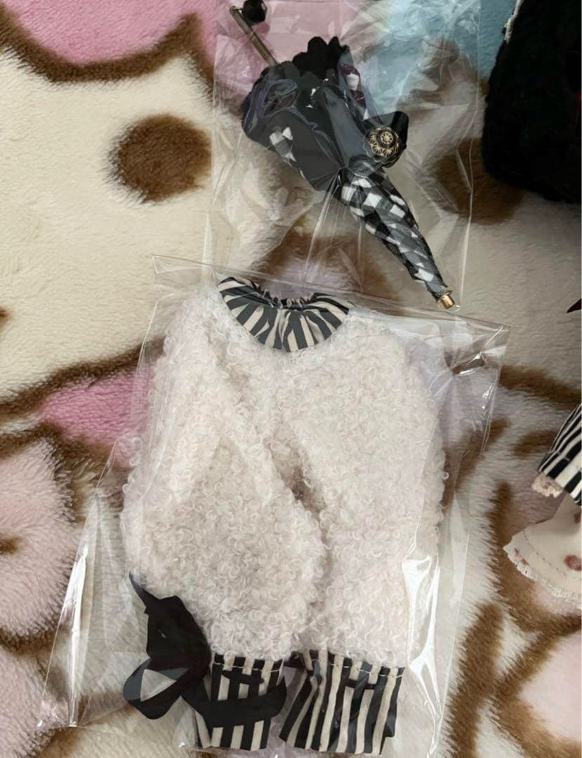 作家様♡ブライスアウトフィットセット　ストライプワンピース　ウサ耳帽　リカちゃん