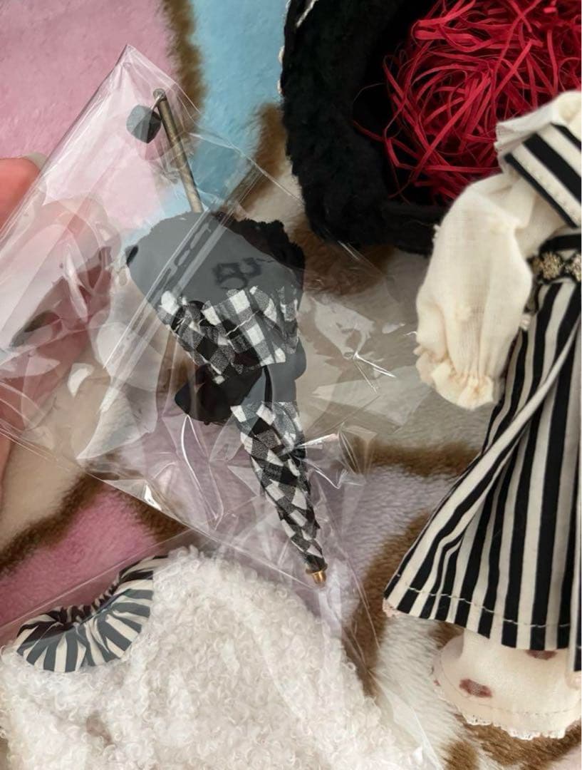 作家様♡ブライスアウトフィットセット　ストライプワンピース　ウサ耳帽　リカちゃん