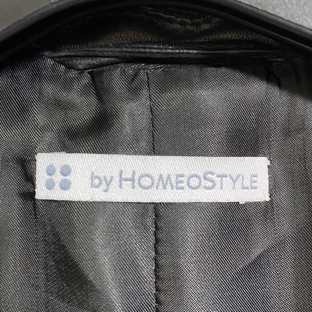 極美品♡ホメオスタイル イタリアンラムレザージャケット 最高級羊革 スティッチ