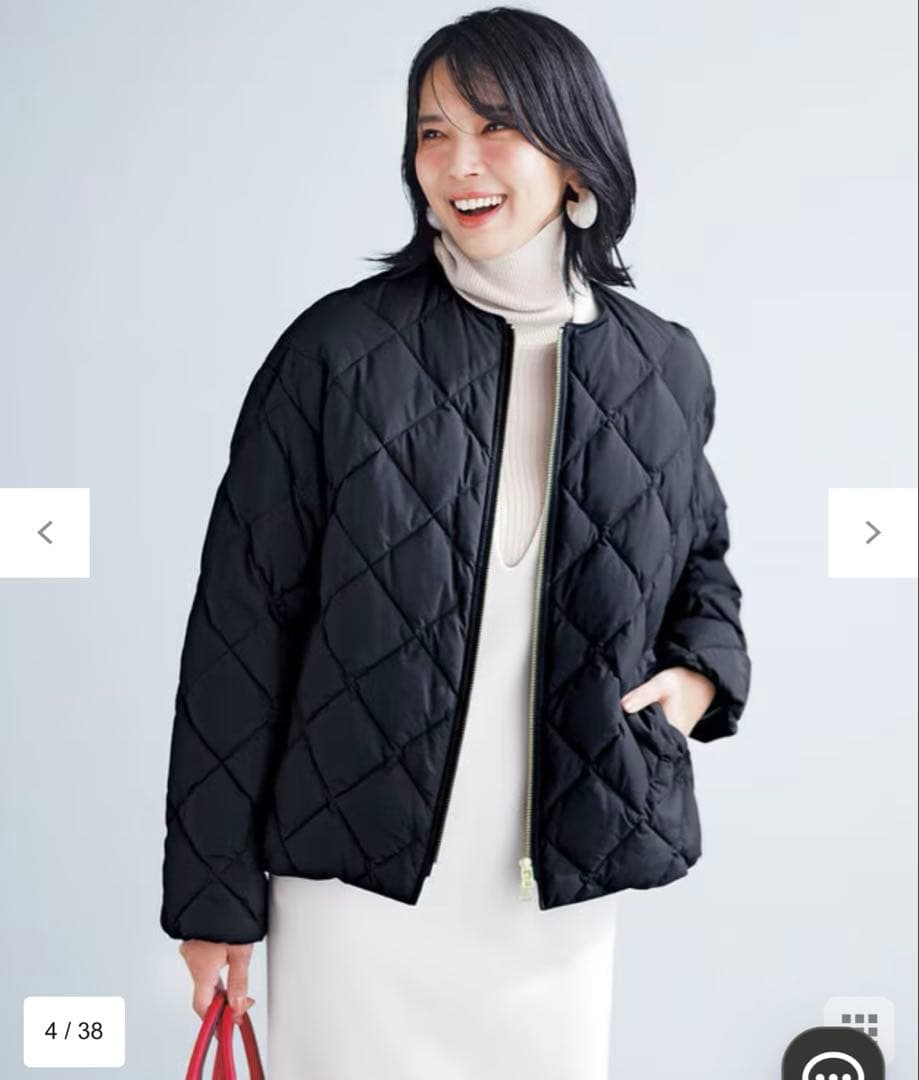 UNFILO×TAION キルティング ショート丈ブルゾン ブラック