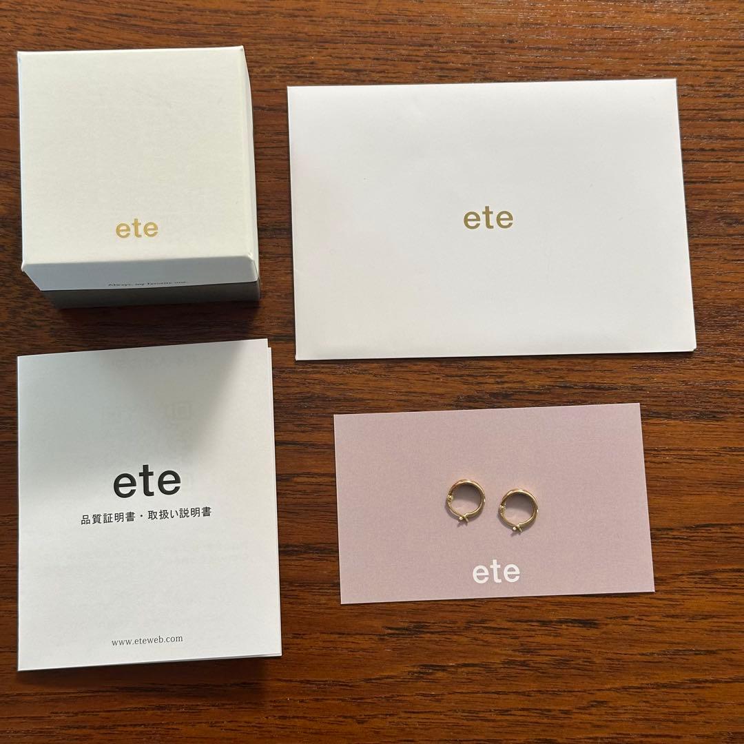 ete K10イエローゴールドフープピアス 77128300