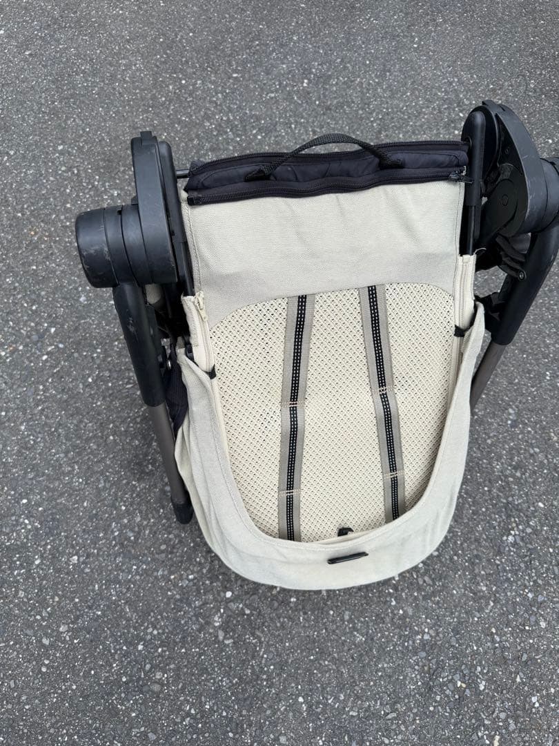 週末まで　メリオ　ベビーカー　ベージュ レインカバー　二人乗りシート付き