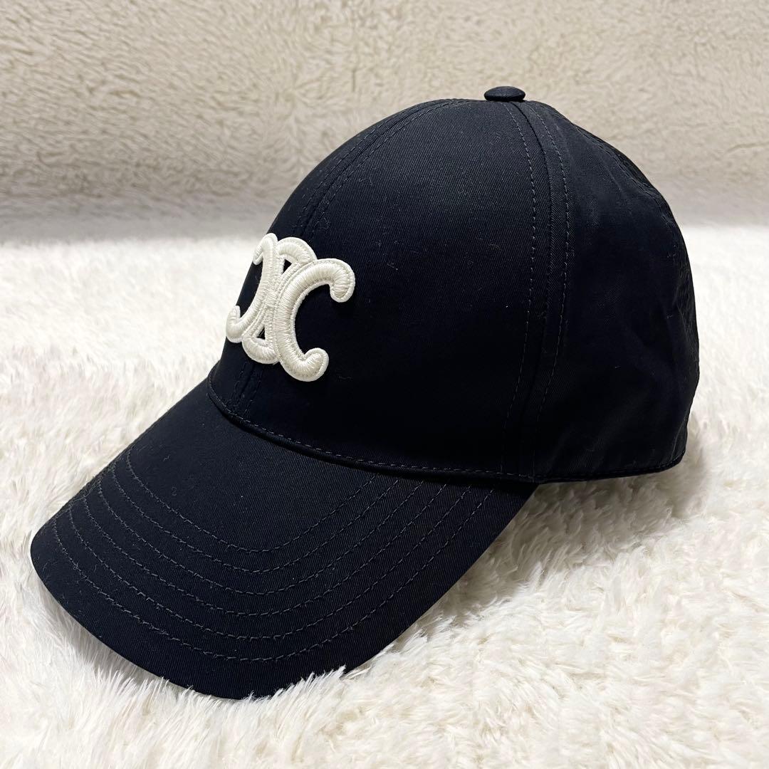 P*☾様 CELINE セリーヌ トリオンフ コットン ベースボールキャップ ブ